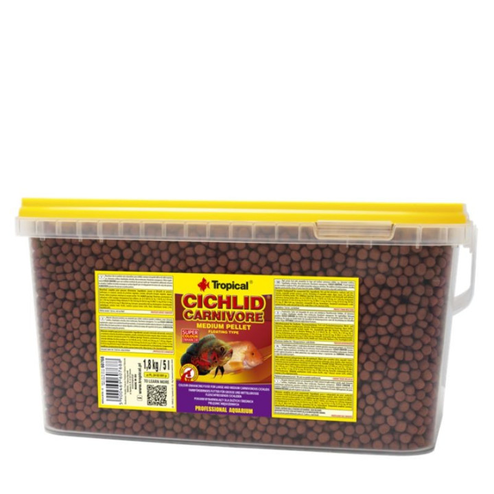 Maistas ciklidams Tropical Cichlid Carnivore Medium Pellet 5 l