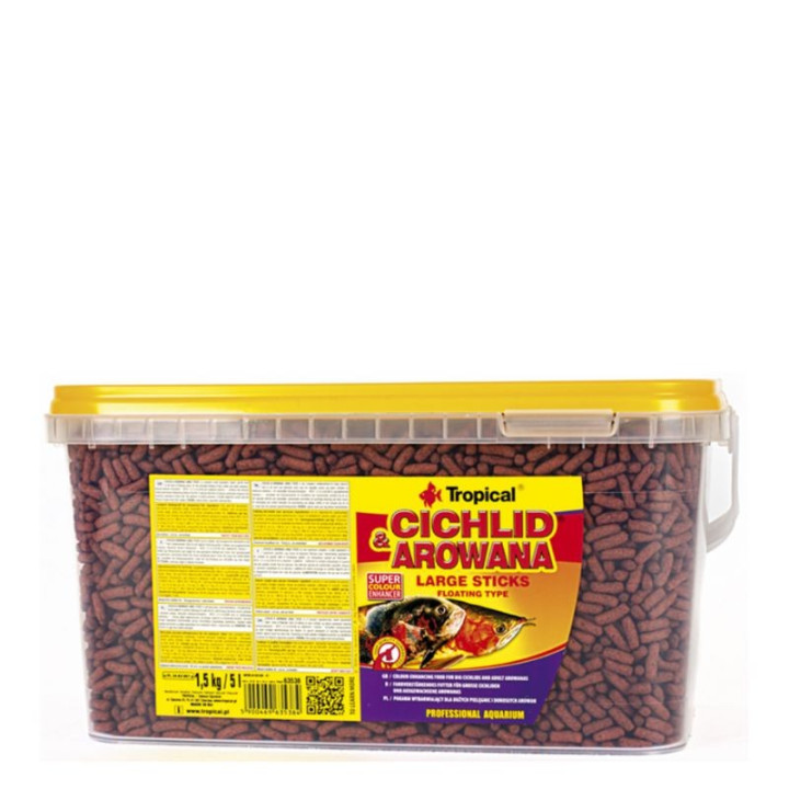 Maistas arovanoms Tropical Cichlid&Arowana Large Sticks 5 l (1,5 kg)