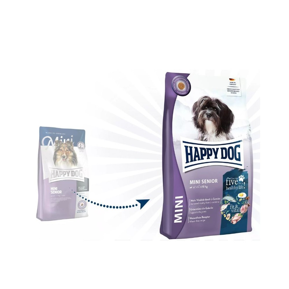 Happy Dog Mini Senior visavertis pašaras mažų veislių seniems šunims, 4 kg