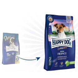 Happy Dog Mini France visavertis pašaras mažų veislių suaugusiems šunims su antiena ir bulvėmis, 2x4 kg - nuotrauka 2