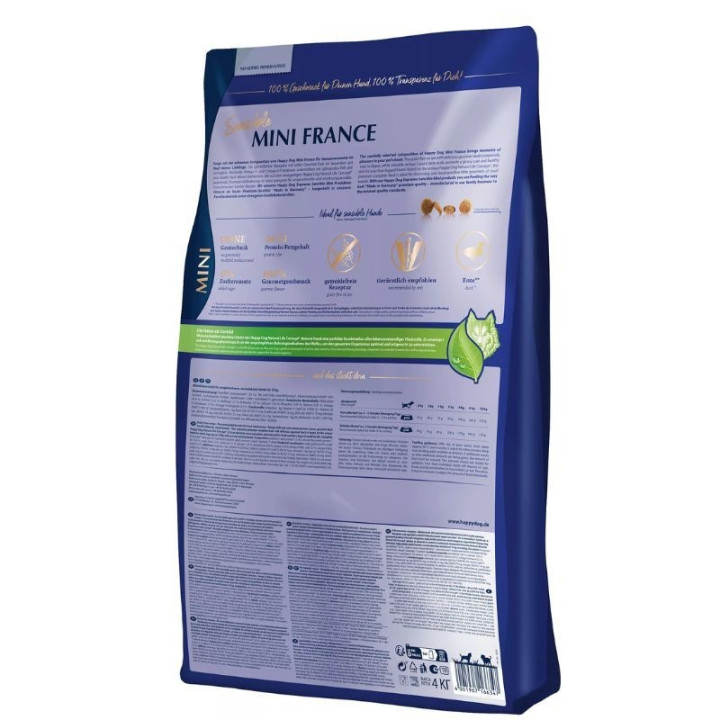 Šunų maistas su antiena ir bulvėmis Happy Dog Mini France, 2x4 kg
