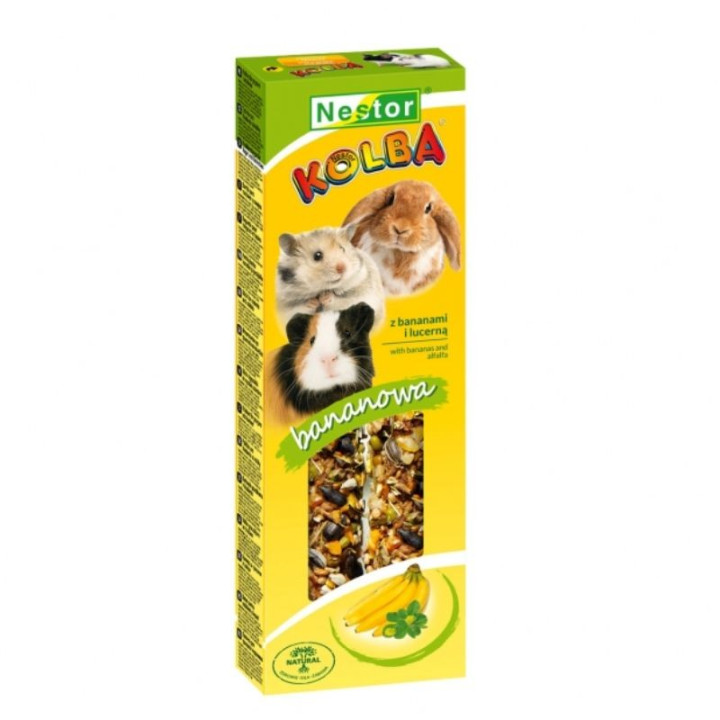 Skanėstai graužikams su bananais ir liucerna, 2 vnt | Akvazoo.lt