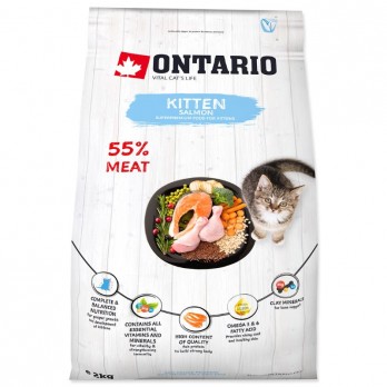 Ontario visavertis pašaras jauniems kačiukams su lašiša Kitten Salmon, 2 kg