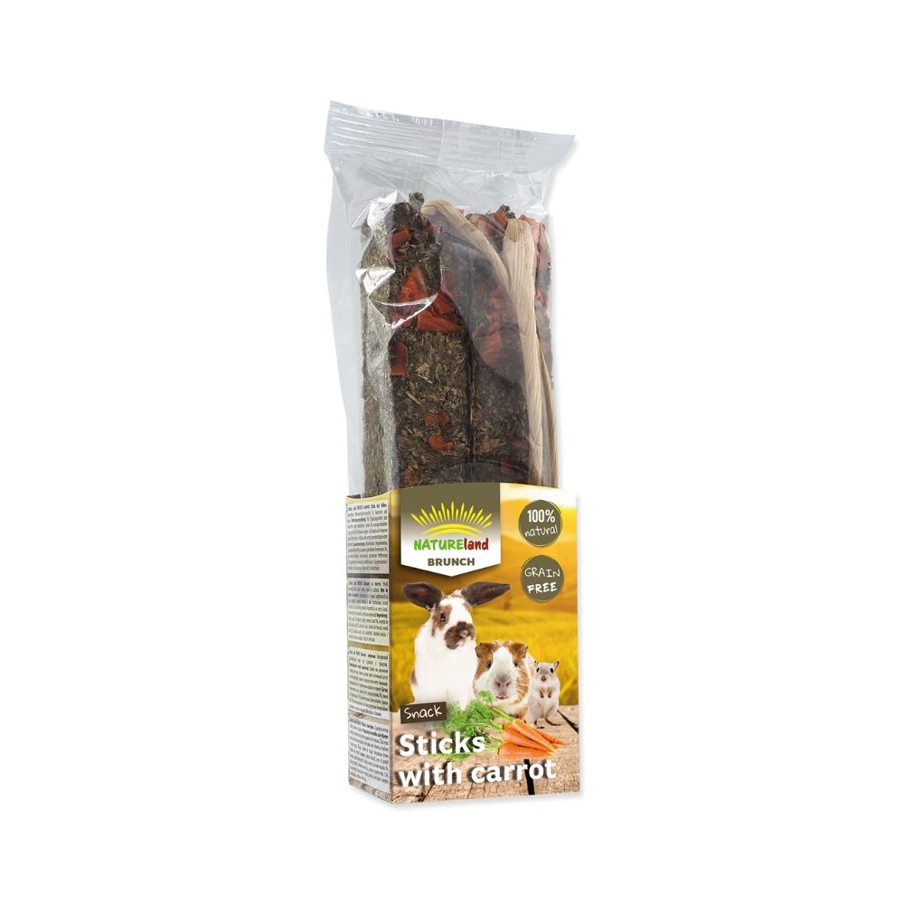 Pakabinamas begrūdis skanėstas graužikams su morkomis Nature Land Brunch, 2 vnt.