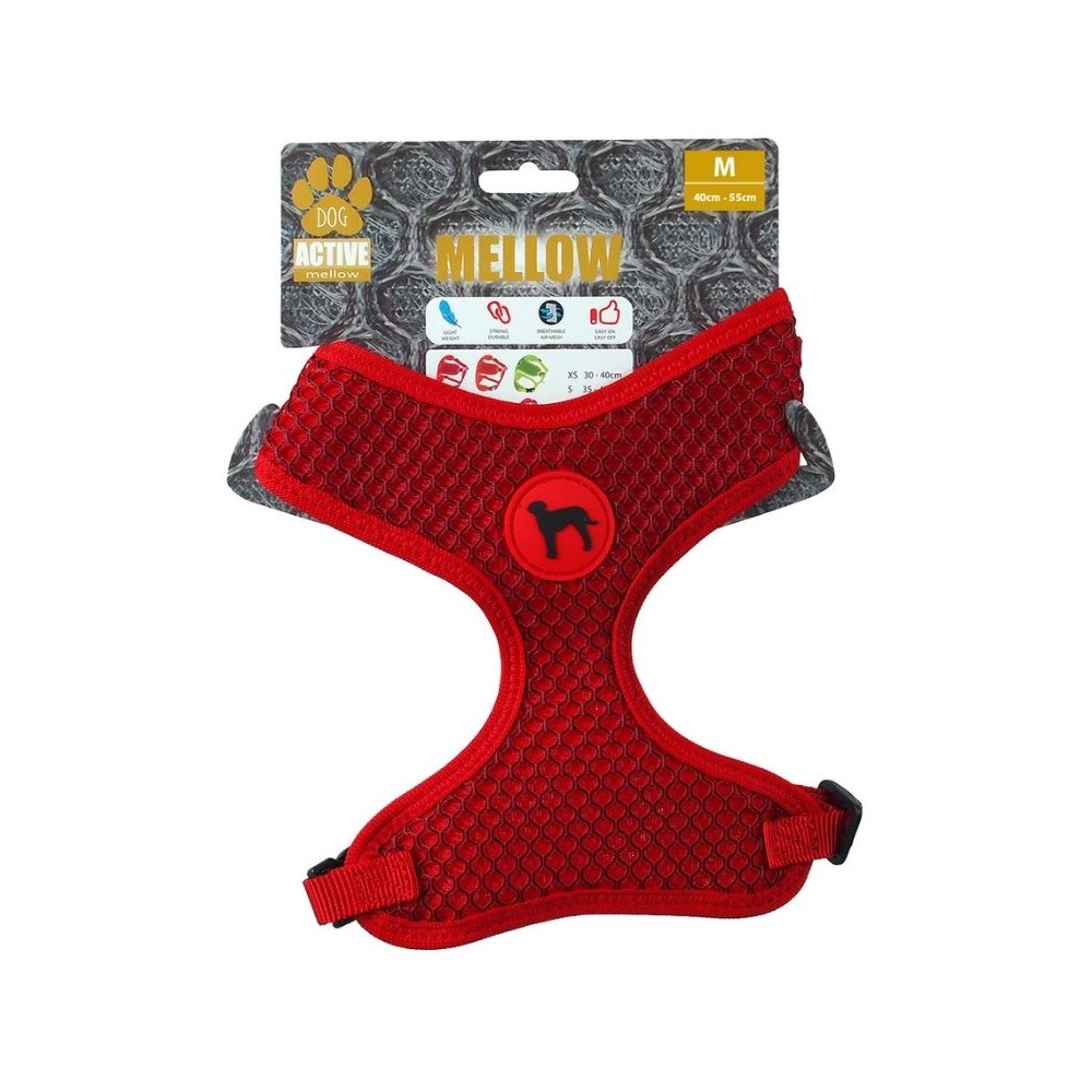 Petnešos šunims Active Dog Mellow M, raudonos, 1,5x40-55 cm