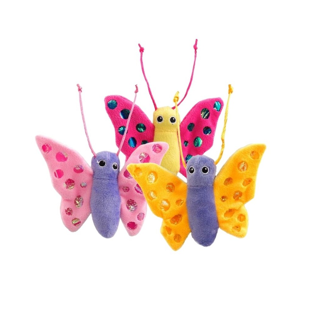 Žaislas katėms pliušinis drugelis su katžole Magic Cat, 13 cm