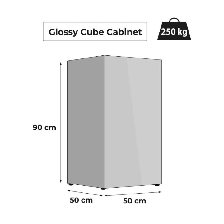 Glossy 50 spintelė CUBE stačiakampė pilka, 50x50x90 cm | Akvazoo.lt