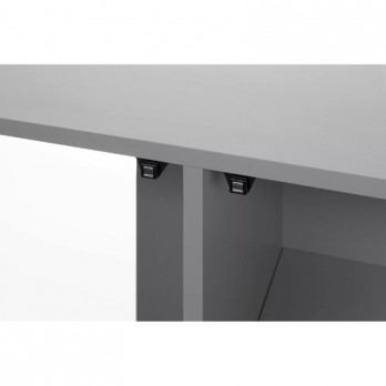 Glossy 80 spintelė stačiakampė pilka su durelėmis, 80 cm