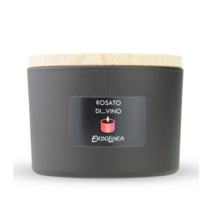 Aromatinė žvakė Erbolinea Candela In Vetro Rosato Di Vino, 140 g