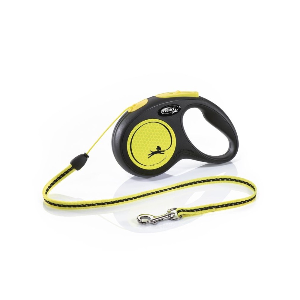 Flexi New Neon S automatinis pavadys, 5 m, virvutė