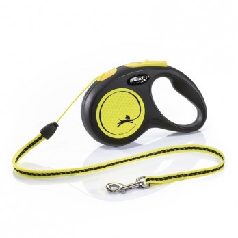 Flexi New Neon S automatinis pavadys, 5 m, virvutė