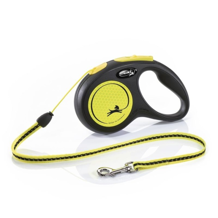Flexi New Neon S automatinis pavadys, 5 m, virvutė