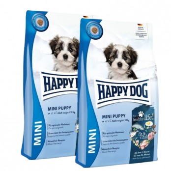 Happy Dog Mini Puppy visavertis pašaras jauniems šuniukams, 2x4 kg