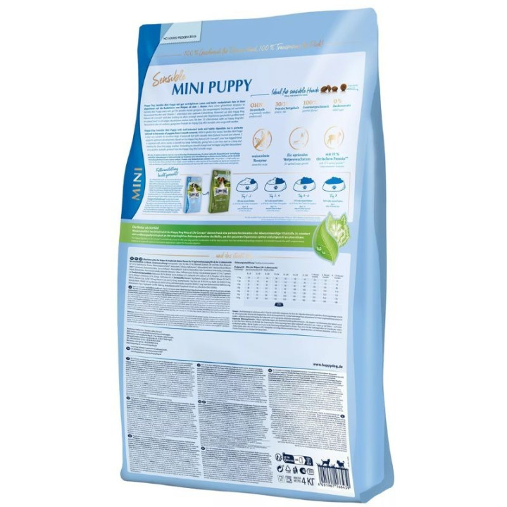 Sausas maistas šunims su ėriena ir ryžiais Happy Dog Puppy Lamb&Rice