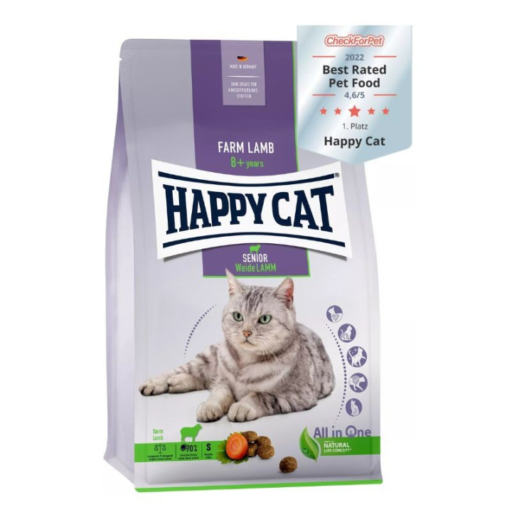 Sausas maistas senoms katėms su ėriena Happy Cat Senior WeideLamm