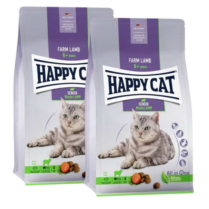 Happy Cat visavertis maistas senoms katėms su ėriena Senior WeideLamm