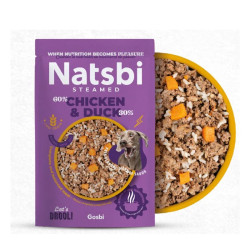 Natsbi Steamed Chicken Duck visavertis pašaras šunims su vištiena ir antiena 10x200 g - nuotrauka 2