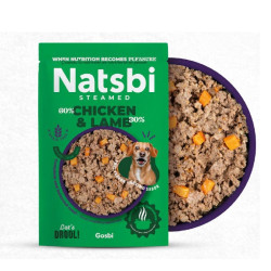 Natsbi Steamed Chicken Lamb visavertis pašaras šunims su vištiena ir ėriena 10x200 g - nuotrauka 2