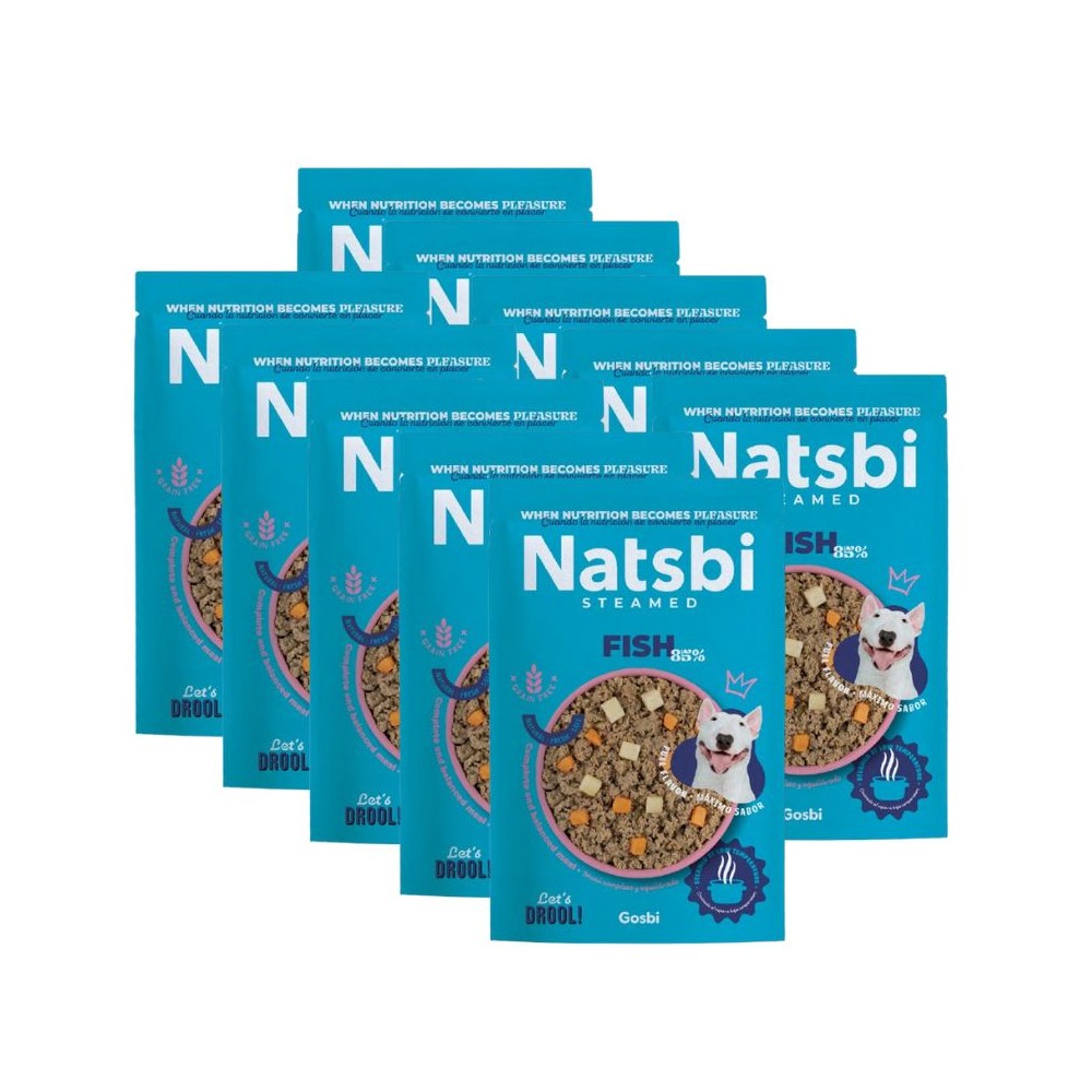 Natsbi Steamed Fish visavertis pašaras šunims su žuvimi 10x200 g