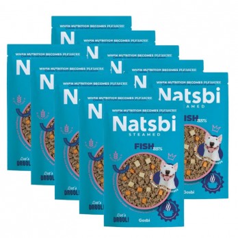 Natsbi Steamed Fish visavertis pašaras šunims su žuvimi 10x200 g