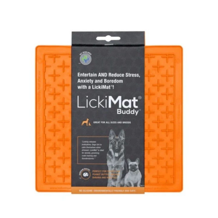 Laižymo kilimėlis LickiMat Dog Buddy, oranžinis