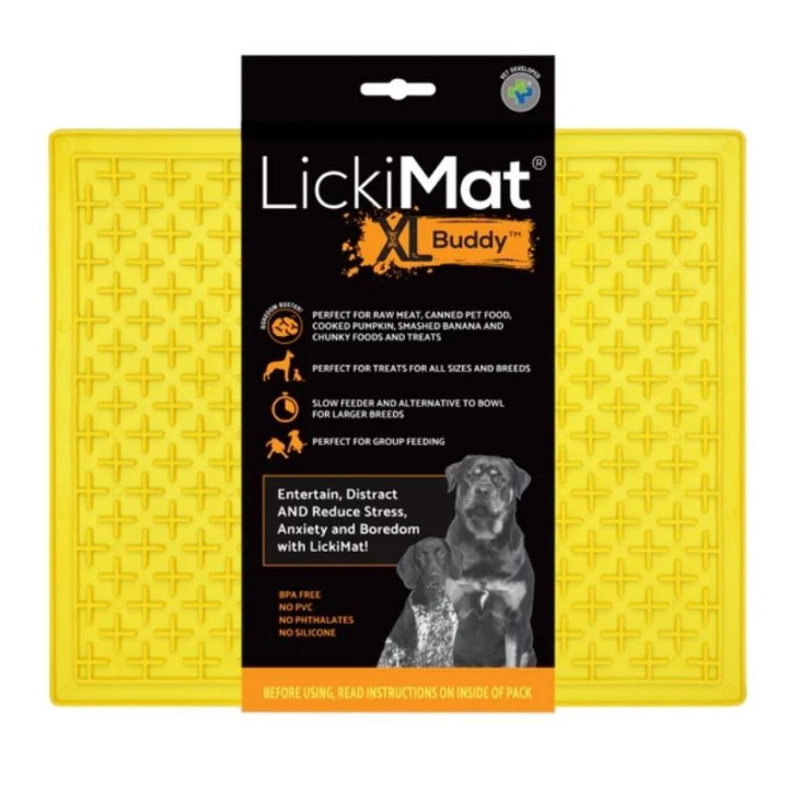 Laižymo kilimėlis LickiMat Dog Buddy XL, geltonas