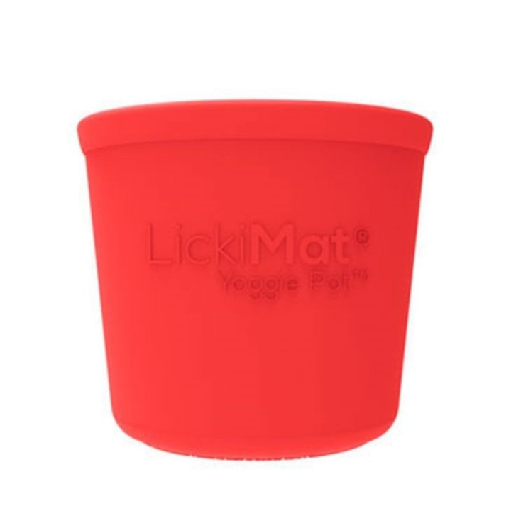 Laižymo puodelis LickiMat Dog Yoggie Pot, raudonas