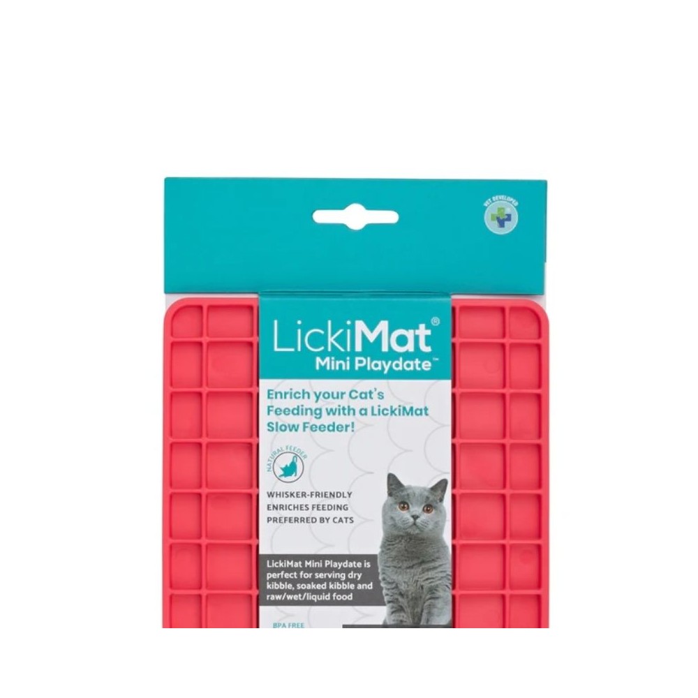 Laižymo kilimėlis LickiMat Cat Playdate Tuff, raudonas