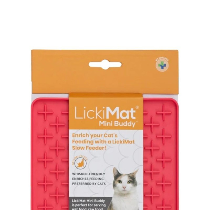 Laižyklėkė katėms LickiMat Cat Buddy Tuff, raudonas