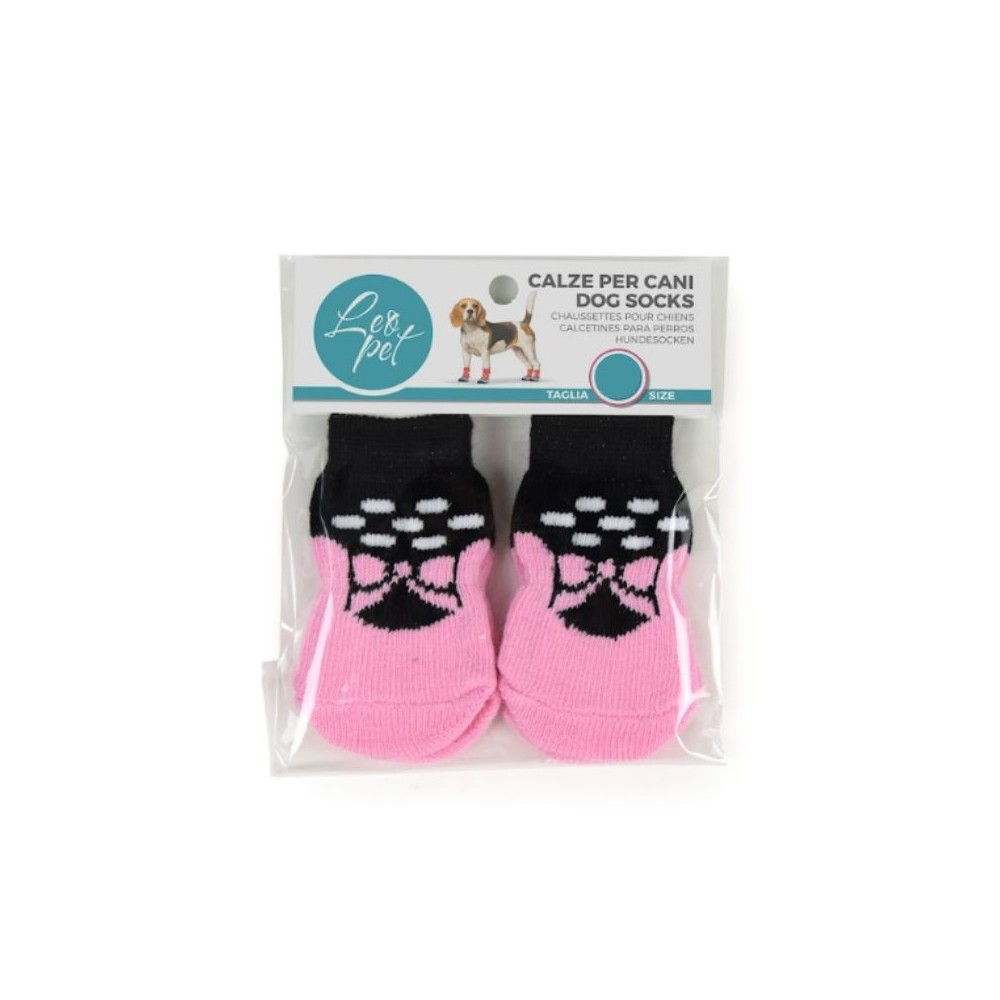 Kojinės šunims Pink Bow, M, 4 vnt.