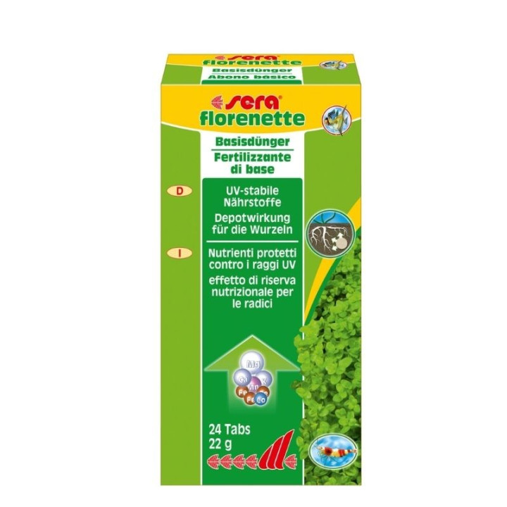 Sera trąšos akvariumo augalamms Florenette 24 Tabs