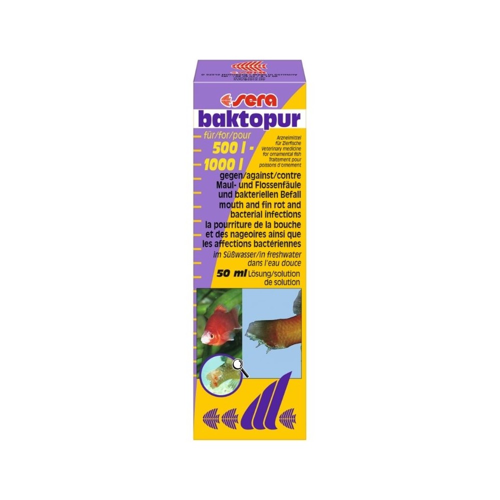 Sera akvariumo priežiūros priemonė Baktopur, 50 ml