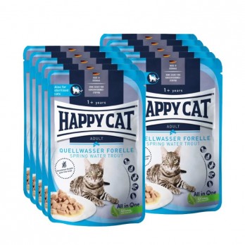 Happy Cat guliašas katėms su upėtakiu QuaellwasserForelle, 10x85 g