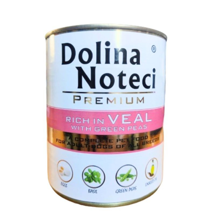 Dolina Noteci Premium konservai šunims su veršiena ir žaliaisiais žirneliais 800 g