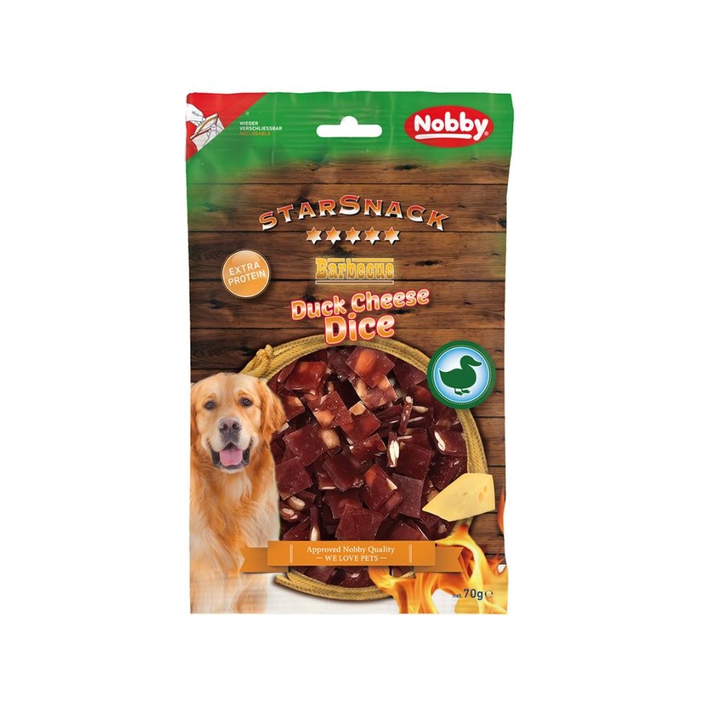 Skanėstas šunims StarSnack Barbecue Duck Cheese Dice antienos ir sūrio kubeliai, 70 g