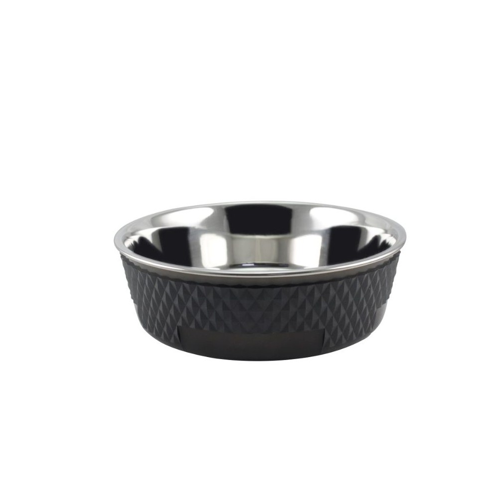 Dubenėlis gyvūnui nerūdijančio plieno, juodas, 17 cm, 850 ml