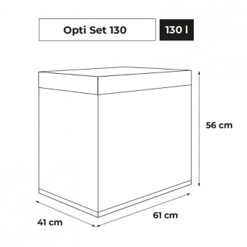 Opti Set 130 akvariumas stačiakampis, baltas, 61x41x56 cm, 130 l