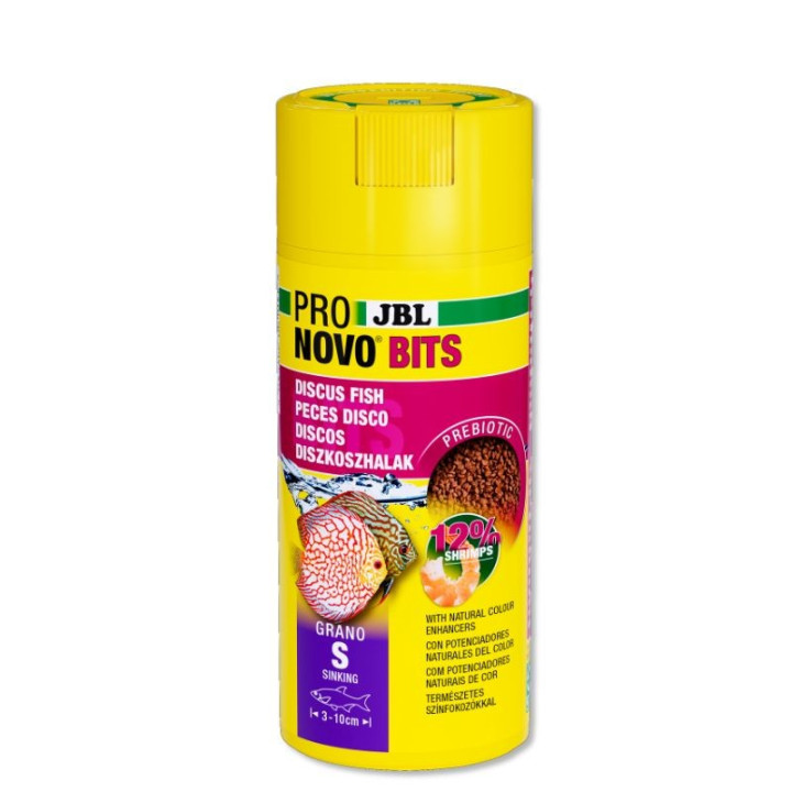 ProNovo Bits Grano S universalus pašaras diskusams ir Pietų Amerikos ciklidams 250 ml (click)