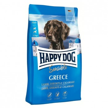 Happy Dog Greece visavertis pašaras suaugusiems šunims su ėriena, krevetėmis ir kalmarais, 1 kg