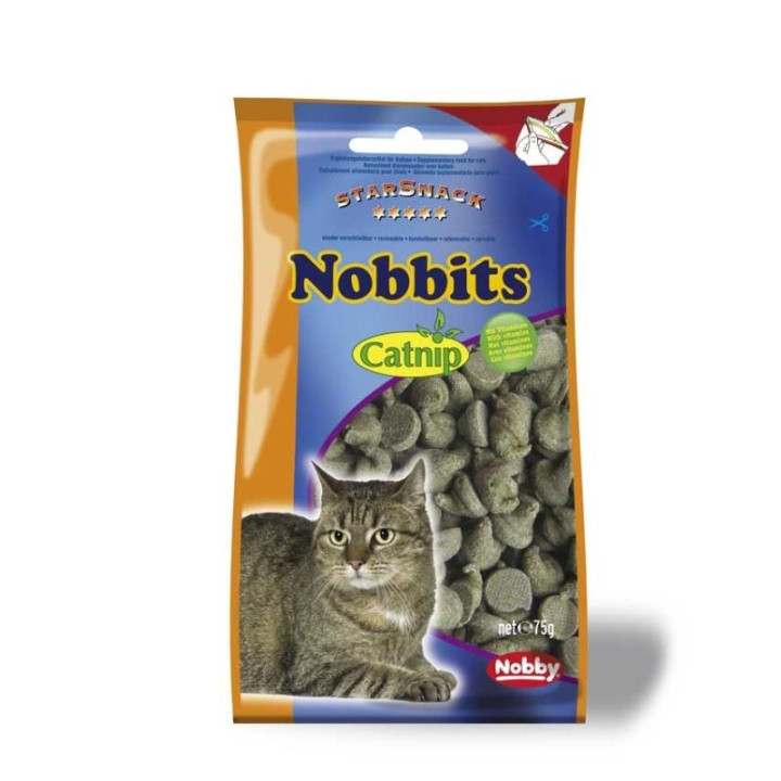 Skanėstai katėms Nobbits su katžole, 75 g | Skanėstai katėms internetu