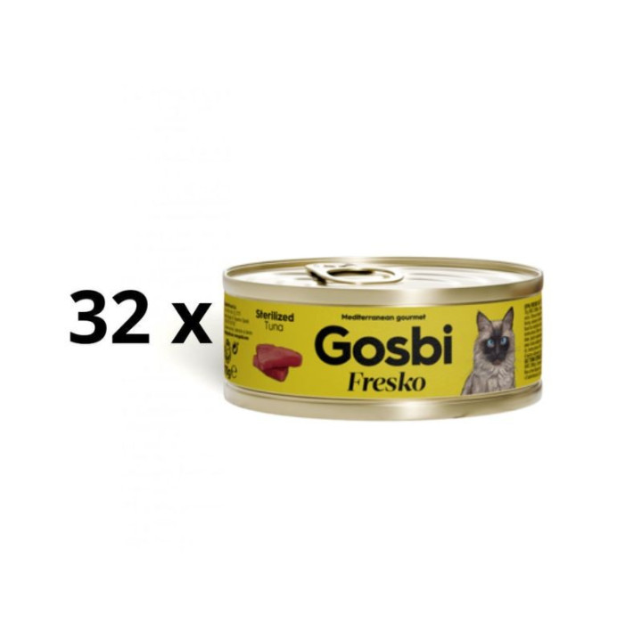 Gosbi Fresko Cat Adult Sterilised Tuna konservai sterilizuotoms katėms su tunu 32x70 g