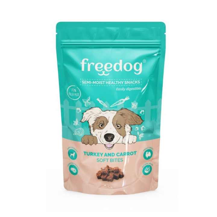 Skanėstas šunims Freedog su kalakutiena ir morkomis, 100 g