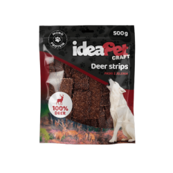 Skanėstas šunims 100% elnienos juostelės, 500 g