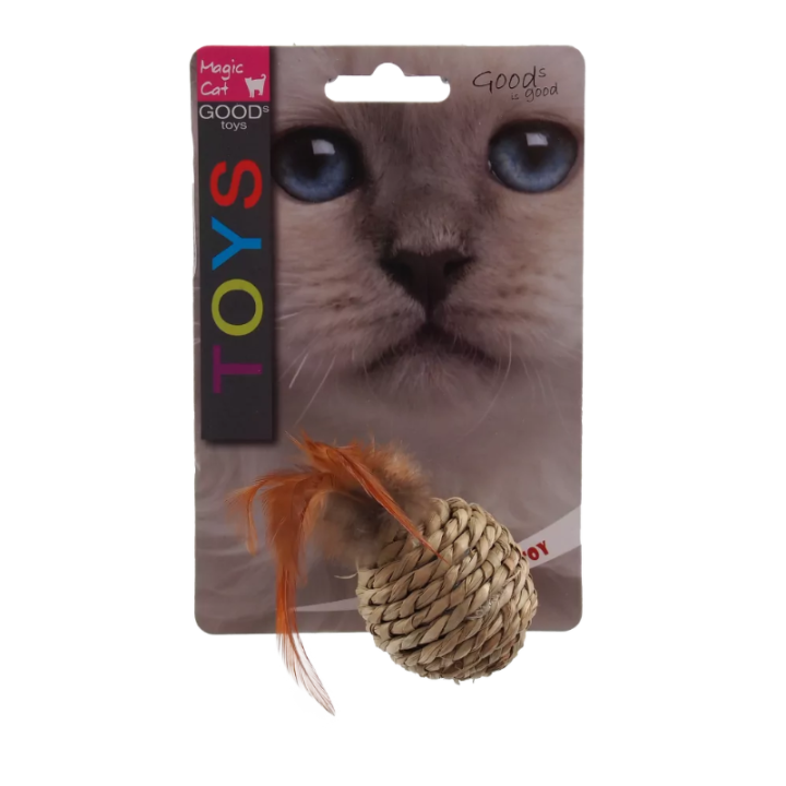 Žaislas katėms kamuoliukas su plunksna Magic Cat 9 cm | Akvazoo.lt