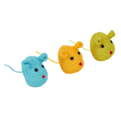 Žaislas katėms megzta pelytė, 6 cm - nuotrauka 2