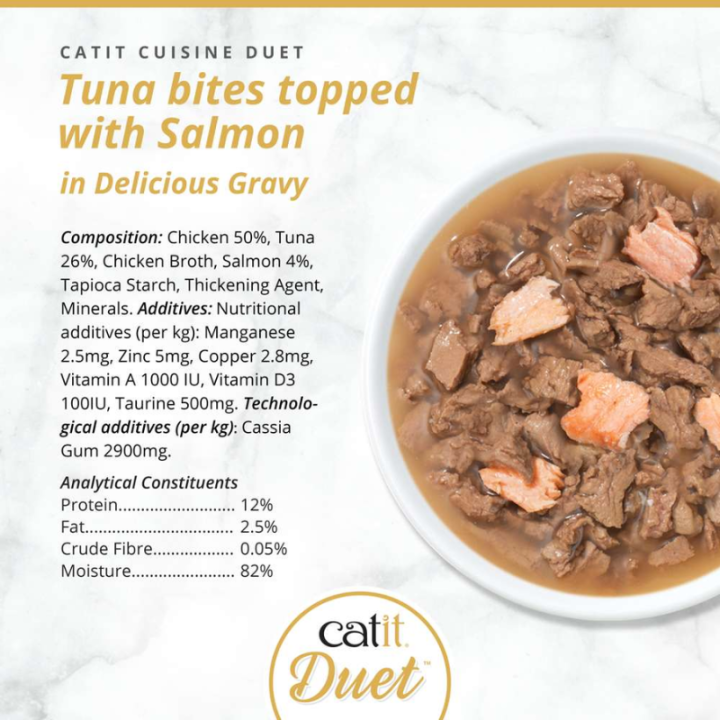 Catit Cuisine Duet konservai katėms su tunu ir lašiša, 75 g