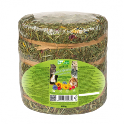 Pievų šienas su rugiagėlėmis, medetkomis, rožių ir saulėgrąžų žiedlapiais, 1 kg