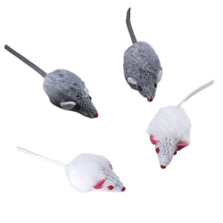 Žaislas katėms pliušinė pelytė, 5 cm, 4 vnt.