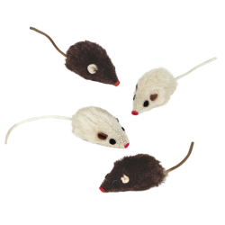 Žaislas katėms pliušinė pelytė, 5 cm, 4 vnt.