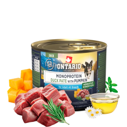 Ontario vieno baltymo konservai suaugusiems šunims su antiena ir moliūgais, 200 g - nuotrauka 1
